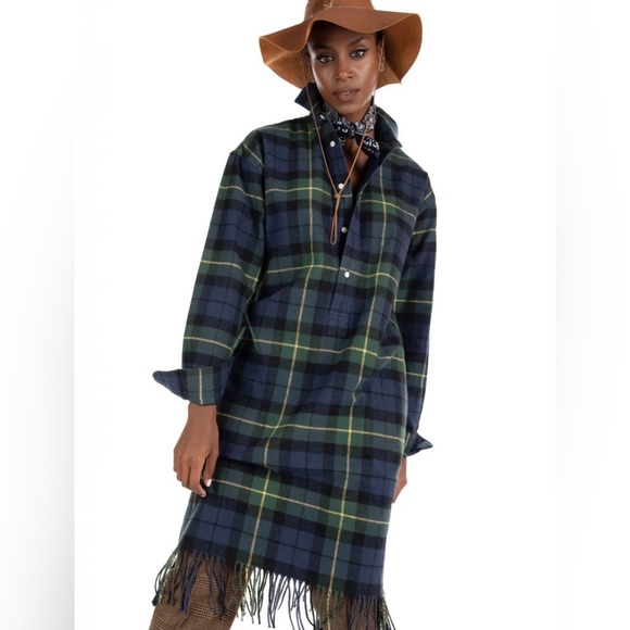 POLO RALPH LAUREN FRINGE PLAID-CHECK FLANNEL SIZE 10 - Picture 7 of 10